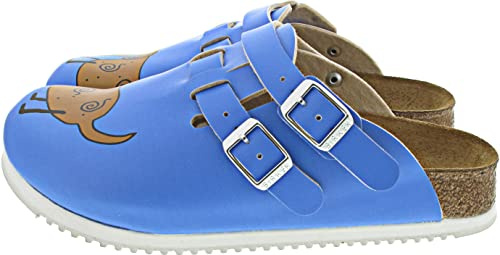 Birkenstock Professional Kay, Zuecos Mujer, Azul-Blau (Dog Blue Background), 42 EU (8 Damen UK)