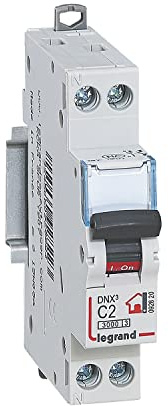LEGRAND - Disjoncteur Phase + Neutre 230V DNX³ - Pouvoir de Coupure 3000A - 2A Courbe C - Bornes à Vis - 1 Module - Fabriqué En France