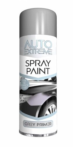 All Purpose Automotive Spray Paint 250ml Can Grey Primer Finish Aerosol Metal Interior Exterior Fast Dry Excellent Coverage Adhesion - Grey Primer - Single
