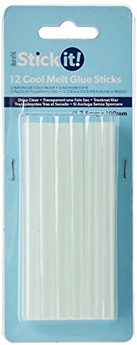 Stick It Cool Melt Glue Gun Full Size Refill Sticks x 12 Craft/Hobby/Fabric/Diy