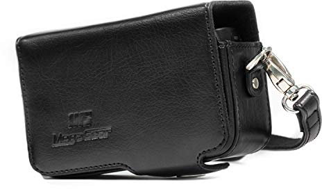 Megagear Protective Leder Brown Camera Hülle für Sony Cyber-Shot DSC-RX100 V, DSC-RX100 IV mit 24-70 mm Objektiv, DSC-RX100 III, DSC-RX100 II - Schwarz