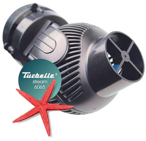 TUNZE Strömungspumpe Turbelle Stream 6065 I Pumpe mit 6500l/h Stömungsleistung I Propellerpumpe mit Magnet Holder & Silence Klemme bis 15mm Glasstärke I Wasserpumpe für Aquarien