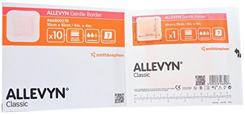 Smith and Nephew 66800270 Allevyn Gentle Border Dressing 4 x 4 - Box of 10