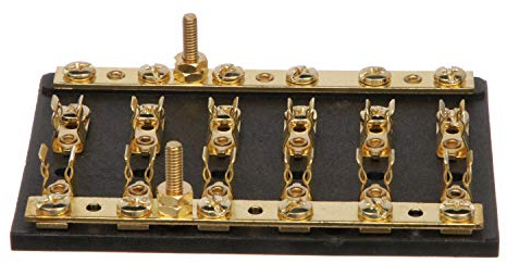 Seachoice 6-Gang Fuse and Terminal Block, Brass Clips and Contacts, SFE 20 Amp of 3AG Fuse