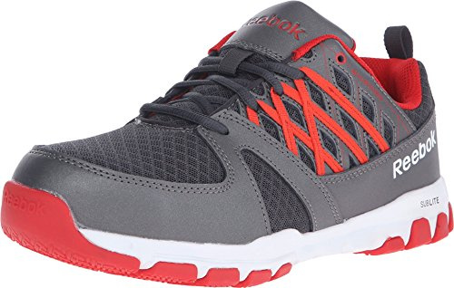 Reebok Mens Sublite Work Safety Toe Athletic Work Industrial Construction Shoe, Grey/Red, 12 US