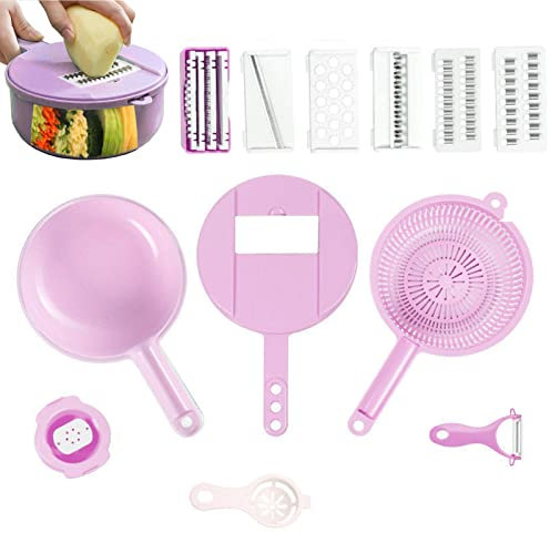 Dous Tritaverdure 12 in 1, Affettaverdure Multifunzionale da Cucina, Tagliaverdure E Tagliaverdure, Tagliaverdure Manuale, Affettaverdure Professionale, Affettatrice per Cipolle