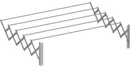 Cuncial - Tendedero Extensible de Pared 80cm | Fabricado en Aluminio de Alta Resistencia | Medidas: 80 x 23 x 71 cm | Tendedero de Ropa Plegable | Tendedero Exterior/Interior
