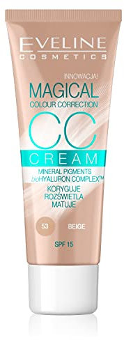 Eveline Cosmetics Magical Color Correction CC Cream - Farbton 53 Beige - Multifunktionale Foundation für alle Hauttypen - 30 ml