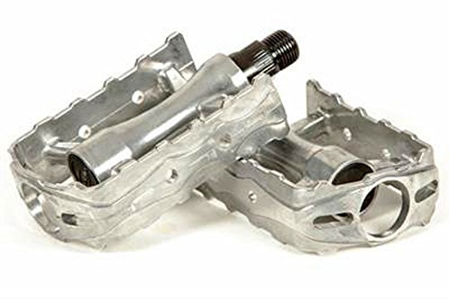 Paire de pédales rétro vintage en argent aluminé, axe de chrome, pour vélo, 3194pl