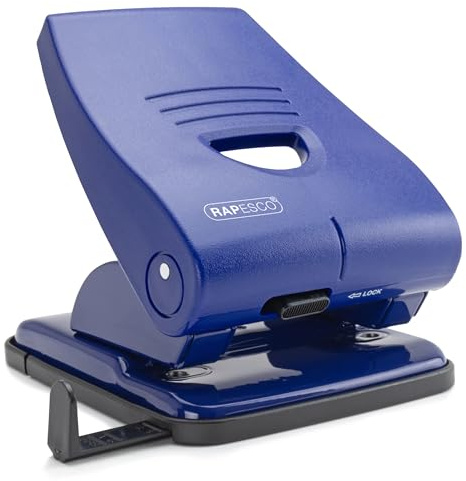 Rapesco PF835PL2 Perforadora de 2 Agujeros 835-P, Capacidad para 40 Hojas, Azul