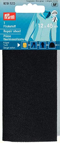 PRYM Reparatur Tabelle/Twill für ironing-on, 12 x 45 cm, schwarz