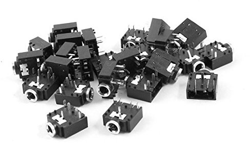 sourcing map 25 Stücke 5 Pin Panel Montage 3.5mm Female Ohrhörer Audio Jack Socket Connector DE de