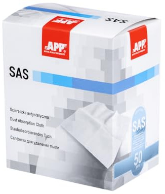 APP SAS - Chiffons antistatiques Lot de 50 | Élimine peluches de poussière, saletés, débris de ponçage, bois, métal, plâtre, Préparation de la carrosserie avant peinture