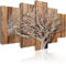 B&D XXL - Wandbilder XXL Baum 200x100cm 5 tlg - Wand Deko Leinwand Bilder Groß Wanddeko Wohnzimmer Schlafzimmer Kunstdrucke - Holzoptik Bretter Abstrakt b-C-0046-b-n