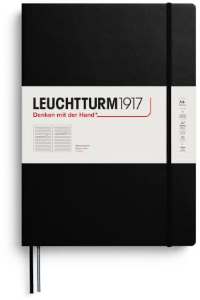 Leuchtturm1917 340833 Carnet à portées pour Musiciens master slim A4+ 121 pages numérotées Noir