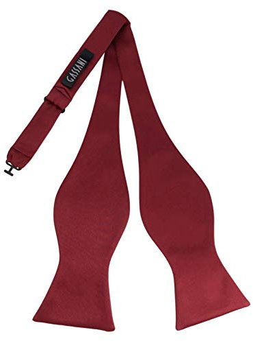 GASSANI Wein-Rote Herren-Fliege Offen Z. Selbst-Binden, Ungebundene Offene Satin Anzug-Schleife, Selbst-Binder Verstellbar Z. Ball Oper Gala Fest