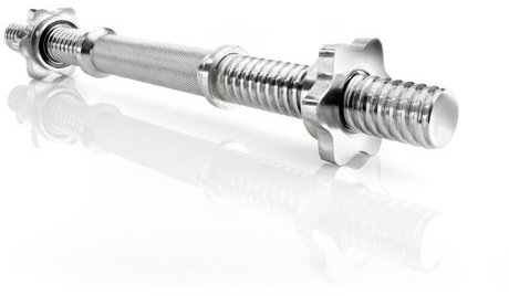 POWER-XTREME KH-G-450 Kurzhantelstange 45cm I Dumbbell Handle I Kurzhantel mit Gewinde I 30mm Durchmesser I Kreuzrändelung I Hochglanzverchromt I Sternverschlüsse