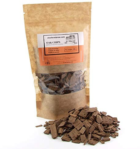 AlcoFermBrew Trucioli di Quercia Americana 100g – Tostatura Media – Scaglie Naturali per Vino, Birra e Distillati