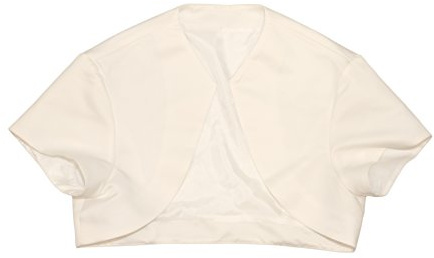 Flora Ivory Satin Short Sleeve Bridal Bolero/Prom Jacket/Shrug (Extra Large)