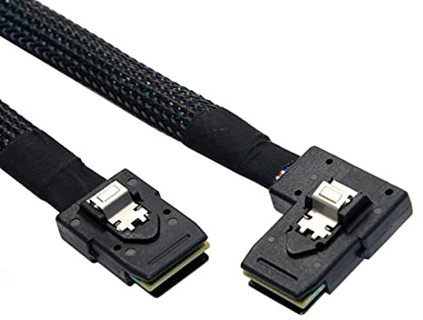 CY Mini SAS 36pin SFF-8087 fino a 8087 con angolo di 90 gradi ultra sottile cavo dati da 80 cm