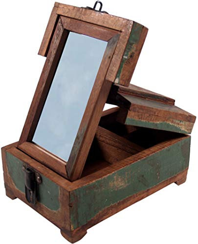 GURU SHOP Spiegelschatulle Schmink Spiegel - Antik 3, 12x22x15 cm