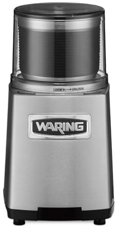 Waring Commercial WSG60 3 Cup Spice Grinder, 1 HP Motor, 20,000 RPM's, Pulse Actuation, Includes 2 stainless steel grinding-bowls-120V, 175W, 5-15 Phase Plug, 0.9 cu. ft.