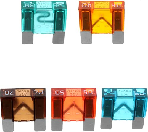 Restagraf - Surtido de Fusibles planos Maxi para Automoción - Potencia 30 a 70 A - 32 V - Ref. 229211 - Blister de 5
