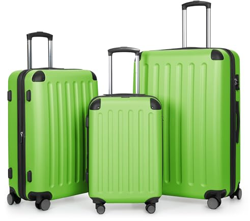 Hauptstadtkoffer Spree - 3er Kofferset, TSA, Trolley-Set, Rollkoffer, Reisekoffer, (S, M & L), Apfelgrün