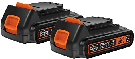 BLACK+DECKER 20V MAX POWERCONNECT 1.5 Ah Lithium Ion Battery, 2 Pack, Cordless Tool Battery Packs, Charger Sold Separately (LBXR20-OPE2)