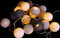 GURU SHOP Stoff Ball Lichterkette, 20`er LED Kugel Lampion Lichterkette - Antrazit/grau, 7x7x350 cm