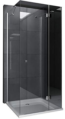 Alpenberger U-Duschkabine mit Nanobesichtigung 100 (2x) x 100 x 195 cm | Antikalk U-Dusche Duschabtrennung Glasdusche aus ESG | Komplettdusche