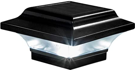 Classy Caps Imperial Solar Post Cap - Black SLO82B – Fits 2x2, 2.25x2.25, and 2.5x2.5 Post Sizes, High-Performance Solar LED, Durable Cast Aluminum Construction, Warm & Cool Light Modes