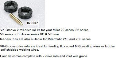 Miller 079607 Drive Roll V-groove Knurled, Flux Cored, 1.2 mm (Pack of 2)