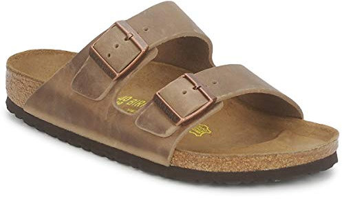 BIRKENSTOCK Classic Arizona Leder, Unisex-Erwachsene Pantoletten, Braun (Tabacco Brown), 41 EU