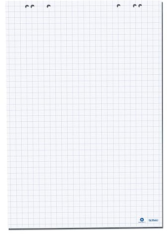 Herlitz 10408151 blädderblock 68 x 99 cm återvinning, 20 ark rutig, 80 g/m², FSC Mix, 5 stycken