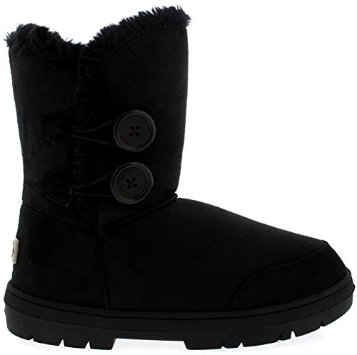 Holly Womens Twin Button Waterproof Winter Snow Boots