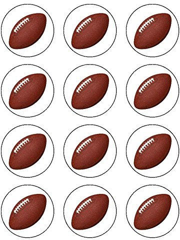 12x Rugby Balls 2 5cm PRE-CUT PREMIUM RICE PAPER Edible cake Toppers