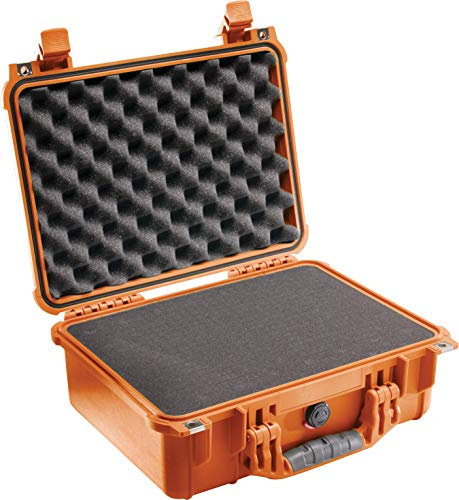 PELI 1450 Shockproof Hard Case for Fragile Equipment, IP67 Watertight and Dustproof, 31L Capacity, Made in Germany, With Customisable Foam Insert, Orange