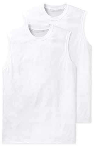 Schiesser Herren 2 Pack Muskelshirt - American Shirt Unterhemd, Weiss_228010, XL EU