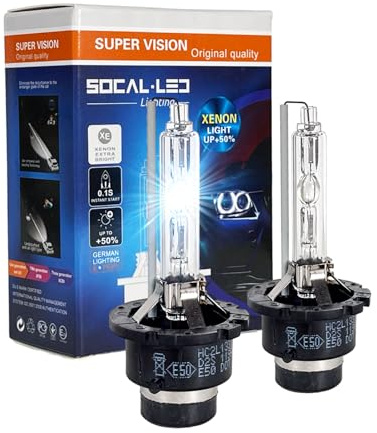 SOCAL-LED 2x D2S HID Bombillas Reemplazo directo del faro de xenón OEM de 35W CA 8000K Azul hielo