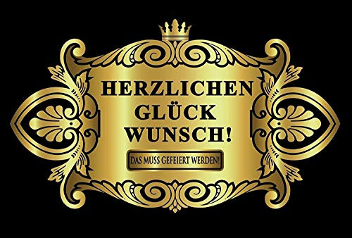 Oblique Unique Aufkleber Flaschenetikett Herzlichen Glückwunsch Etikett Gold elegant