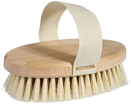 Redecker Tampico Fiber Massage Brush with Untreated Beechwood Handle and Belt, 5-3/8-Inches
