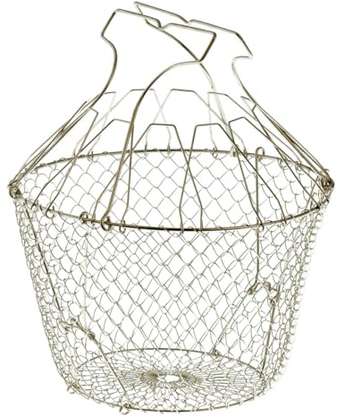 LA BONNE GRAINE – Panier à Salade Pliant avec Raidisseurs – INOX – Rangement Facile – Essorage Délicat – Poignée Ergonomique – Multifonctions – Qualité Professionnelle – Ø 22,5 cm