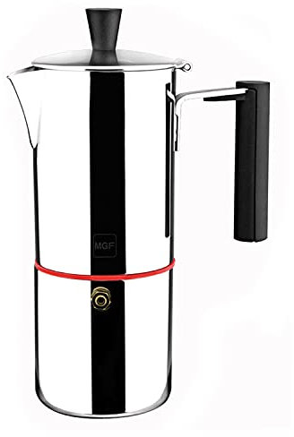 MAGEFESA Nova Capri - Cafetera Italiana de 4 Tazas, Acero Inoxidable 18/10, Para Todo Tipo de Cocina, Inducción, Limpieza Fácil, Café, Moka