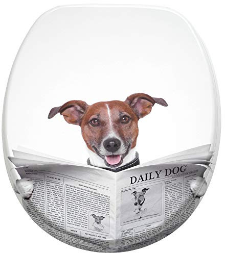 Sanilo Soft Close Toilet Seat, Wide Choice of New Toilet Seats, Stable Hinges, Easy to Mount (Newspaper)