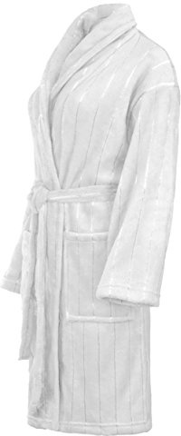 Brandsseller Peignoir Unisexe en Microfibre Douce M – Léger et Confortable, pour Femme et Homme – Peignoir d’Intérieur/de Sauna – Lavable, Certifié Oeko-Tex 100 – Blanc