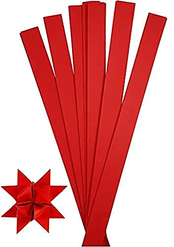 Paper Star Strips, W: 10 mm, D: 4,5 cm, red, 100pcs