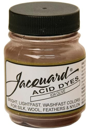 Jacquard Acid Dye for Wool, Silk and Other Protein Fibers, 1/2 Ounce Jar, Concentrated Powder, Olive 634