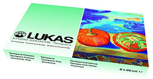 NERCHAU LUKAS STUDIO GOAUCHE - Künstler-Gouache in Premium-Qualität - Starter-Set T6 mit 6 x 20 ml Aluminiumtuben im Kartonetui