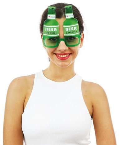 P'TIT CLOWN - Lunettes Fantaisies - Funny Party Glasses - Adulte - Parfaites pour Déguisement Carnaval, Cosplay, Soirée Cocktail, Fête Tropicale - Plastique (Lunettes Bière)